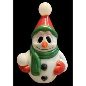 Vintage General Foam 22" Snowman Blow Mold Carrot Nose Snowball Christmas